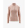 Metallic fabric turtleneck sweater