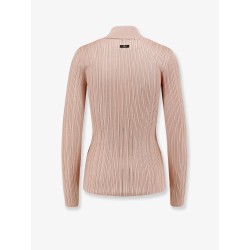 Metallic fabric turtleneck sweater