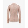Metallic fabric turtleneck sweater