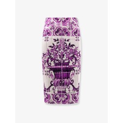 Maiolica silk pencil skirt