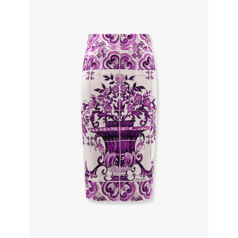 Maiolica silk pencil skirt