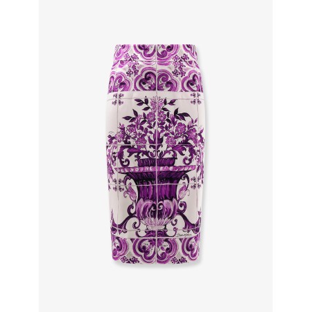 Maiolica silk pencil skirt