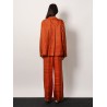 Silk trousers with monogram logo embroidery