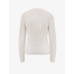 Cotton cardigan with contrasting logo