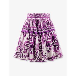Maiolica cotton skirt with ruffles