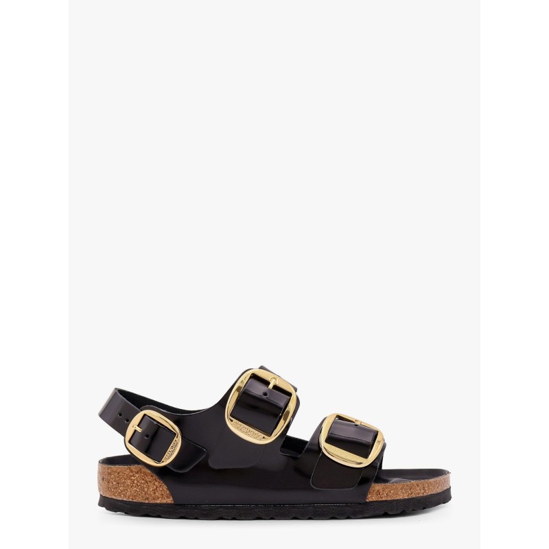 Milano big buckle patent leather sandals