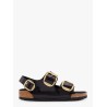 Milano big buckle patent leather sandals
