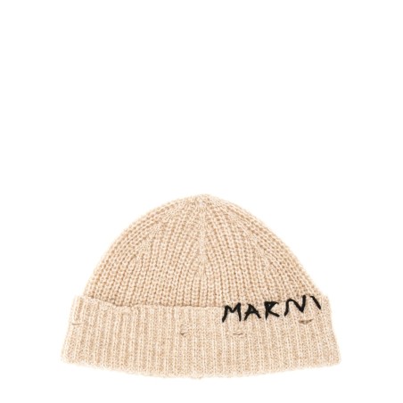 BEANIE HAT WITH "MARNI MENDING" EMBROIDERY
