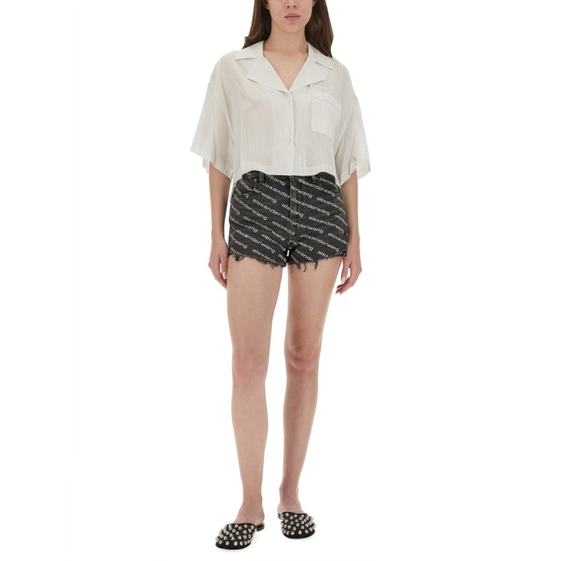 STRIPED SHIRT WITH EMBROIDERED LOGO
