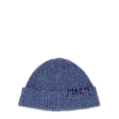 BEANIE HAT WITH "MARNI MENDING" EMBROIDERY