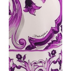 Silk midi pencil dress with Maiolica print