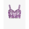 Cotton blend bustier top with Maiolica print