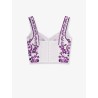 Cotton blend bustier top with Maiolica print