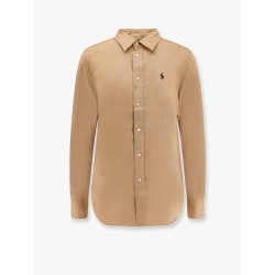 Linen shirt with logo embroidery
