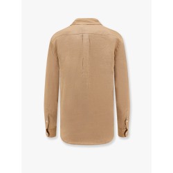 Linen shirt with logo embroidery
