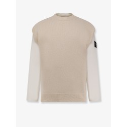 Cotton sweatshirt with knitted insert