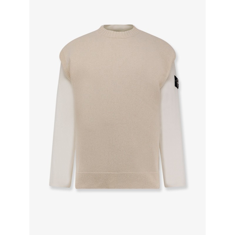 Cotton sweatshirt with knitted insert