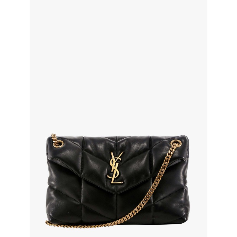 Loulou puffer leather shoulder bag with metal monogram