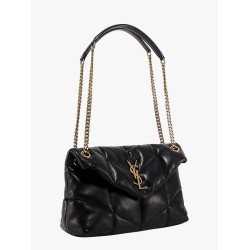 Loulou puffer leather shoulder bag with metal monogram