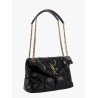Loulou puffer leather shoulder bag with metal monogram