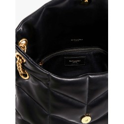 Loulou puffer leather shoulder bag with metal monogram