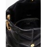 Loulou puffer leather shoulder bag with metal monogram