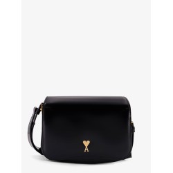 Leather shoulder bag with logo monogram
