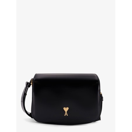 Leather shoulder bag with logo monogram