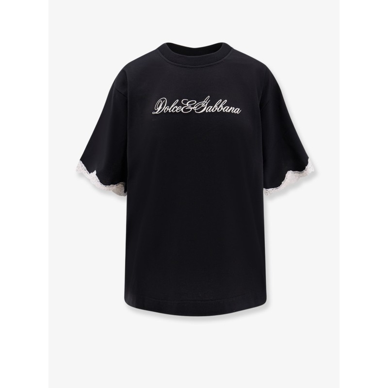 Cotton t-shirt with lace details