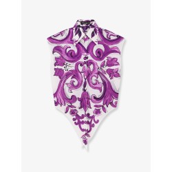 Cotton shirt with Maiolica print