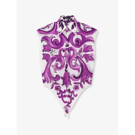 Cotton shirt with Maiolica print