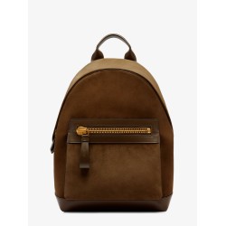 Leather and suede backpack