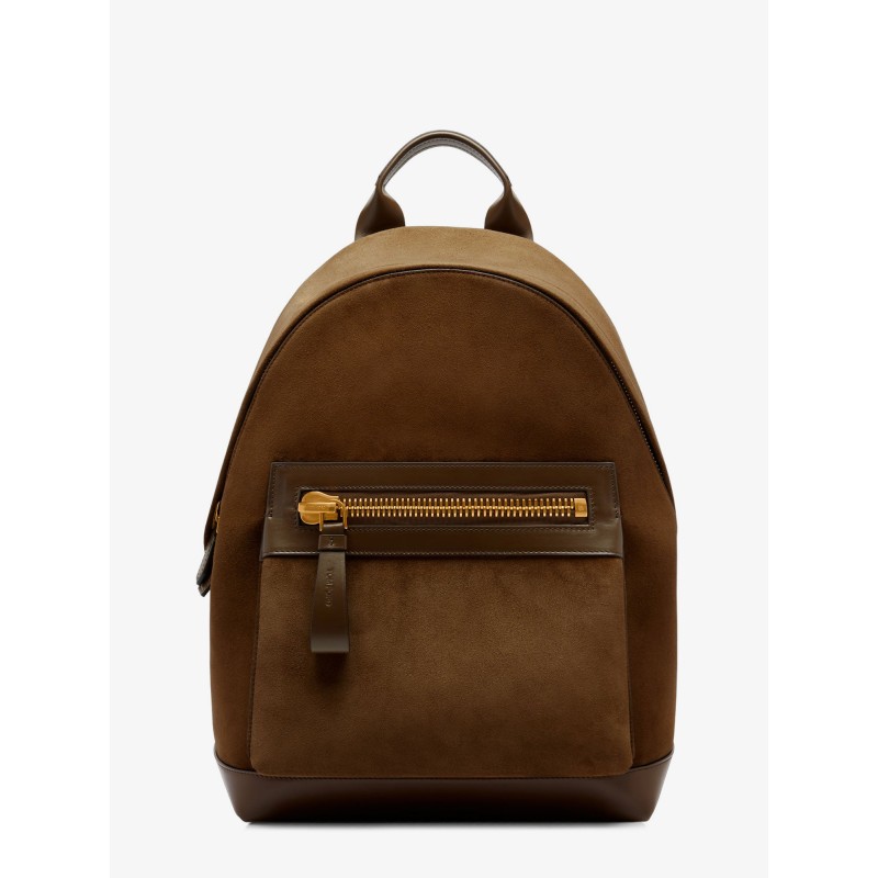Leather and suede backpack