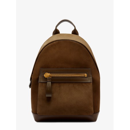 Leather and suede backpack