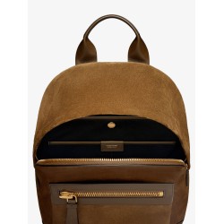 Leather and suede backpack