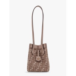 Origami Mini leather and denim-effect FF jacquard transformable mini-bag