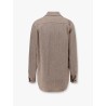 André linen shirt with herringbone motif