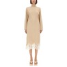 KNIT DRESS WITH LACE HEMLINE