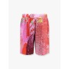 Pull-on multicolor lyocell shorts