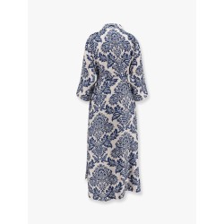 Camelia printed silk long chemisier dress