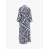 Camelia printed silk long chemisier dress