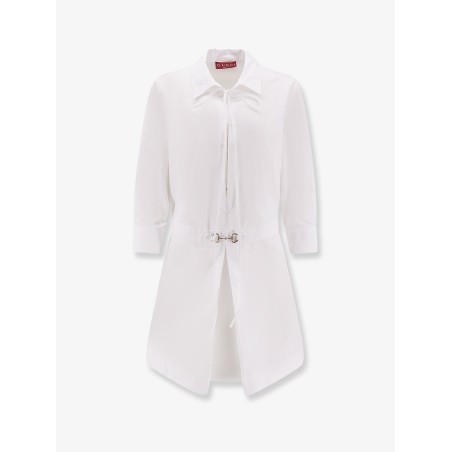 Cotton short dress with Horsebit detail