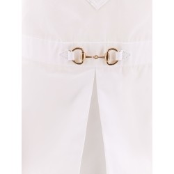 Cotton short dress with Horsebit detail