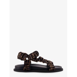 Feel elastic satin sandals with FF motif