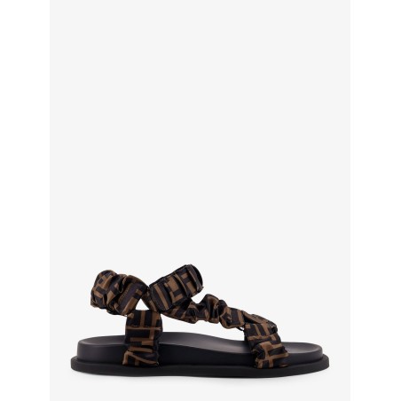 Feel elastic satin sandals with FF motif