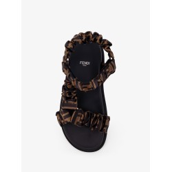 Feel elastic satin sandals with FF motif