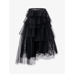 Pleated tulle midi skirt