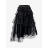 Pleated tulle midi skirt