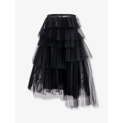 Pleated tulle midi skirt