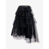 Pleated tulle midi skirt